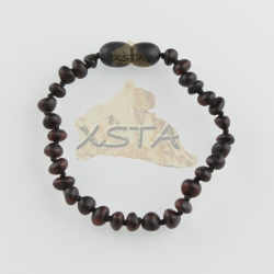 Amber teething bracelet baroque black raw